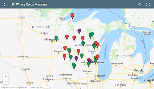 Wisconsin Winery Co-op Member Locations