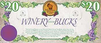 $20 Winery Bucks for Wisconsin wines